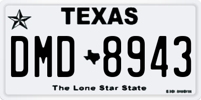 TX license plate DMD8943