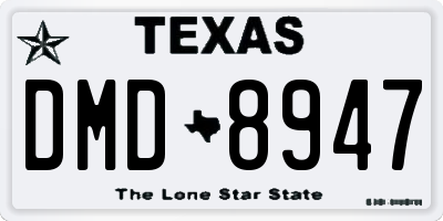 TX license plate DMD8947