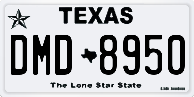 TX license plate DMD8950