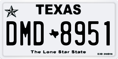 TX license plate DMD8951