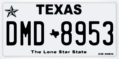 TX license plate DMD8953