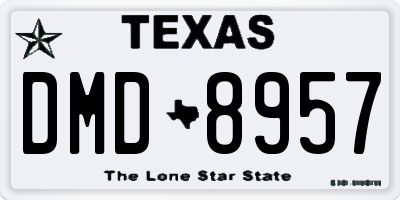TX license plate DMD8957