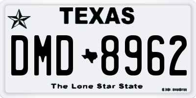 TX license plate DMD8962