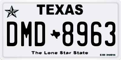 TX license plate DMD8963