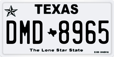 TX license plate DMD8965