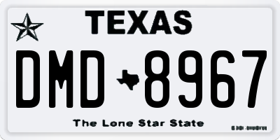TX license plate DMD8967