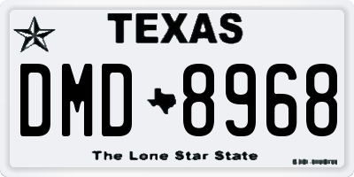 TX license plate DMD8968