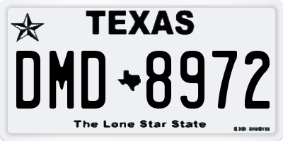 TX license plate DMD8972