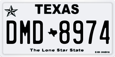 TX license plate DMD8974