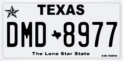 TX license plate DMD8977