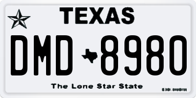 TX license plate DMD8980