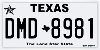 TX license plate DMD8981
