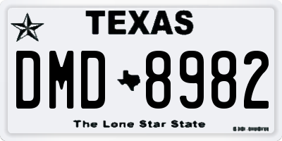 TX license plate DMD8982