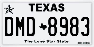 TX license plate DMD8983