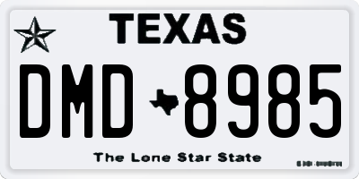 TX license plate DMD8985
