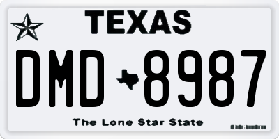TX license plate DMD8987