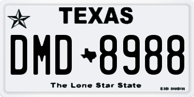 TX license plate DMD8988