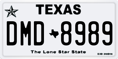 TX license plate DMD8989