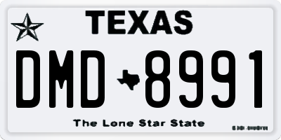TX license plate DMD8991