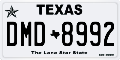 TX license plate DMD8992