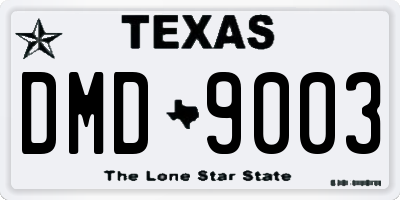 TX license plate DMD9003