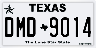 TX license plate DMD9014