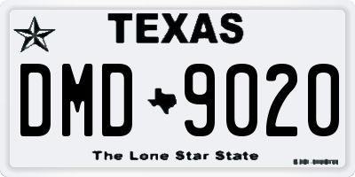 TX license plate DMD9020