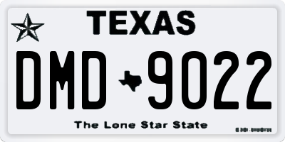 TX license plate DMD9022