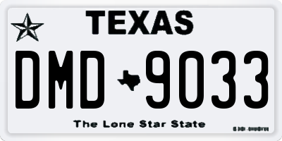 TX license plate DMD9033