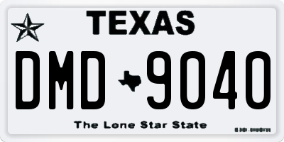 TX license plate DMD9040