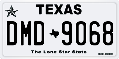 TX license plate DMD9068