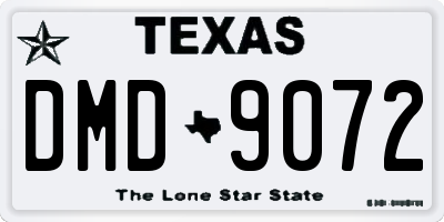 TX license plate DMD9072