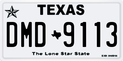 TX license plate DMD9113