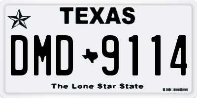 TX license plate DMD9114