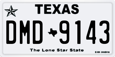 TX license plate DMD9143