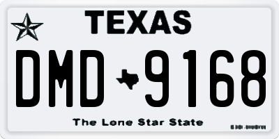 TX license plate DMD9168