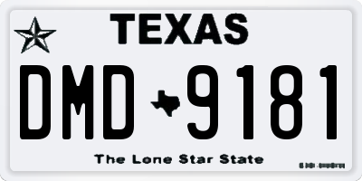 TX license plate DMD9181