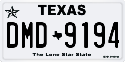 TX license plate DMD9194