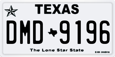 TX license plate DMD9196