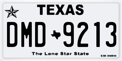 TX license plate DMD9213