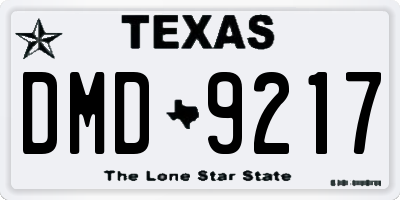 TX license plate DMD9217