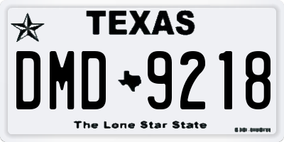 TX license plate DMD9218