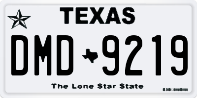 TX license plate DMD9219