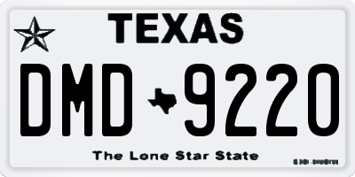 TX license plate DMD9220