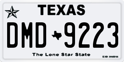 TX license plate DMD9223