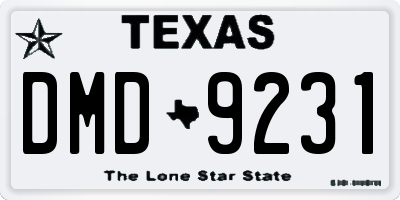 TX license plate DMD9231