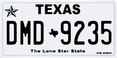 TX license plate DMD9235