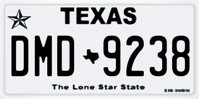 TX license plate DMD9238