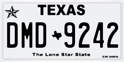 TX license plate DMD9242