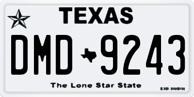TX license plate DMD9243